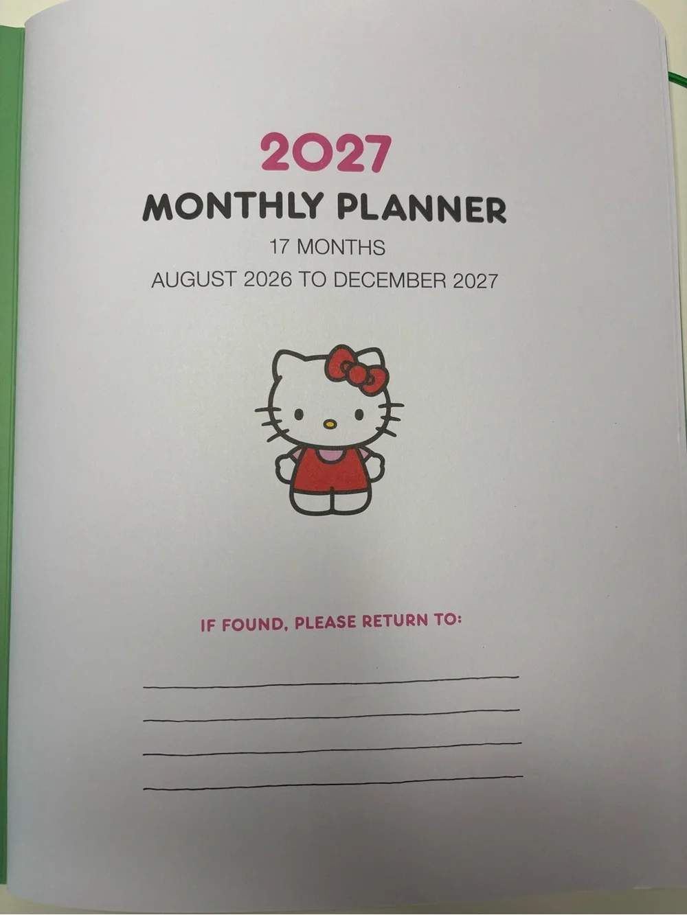 Hello Kitty and Friends planner